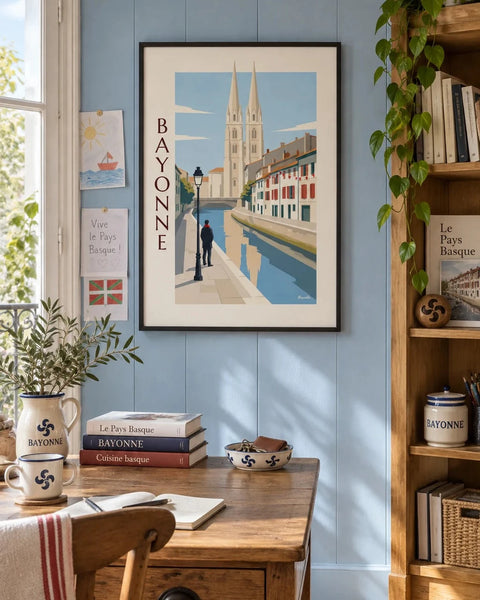 Bayonne posters: collection poster framed in an interior