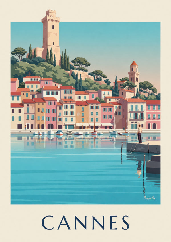 Cannes Old Port and Le Suquet Poster