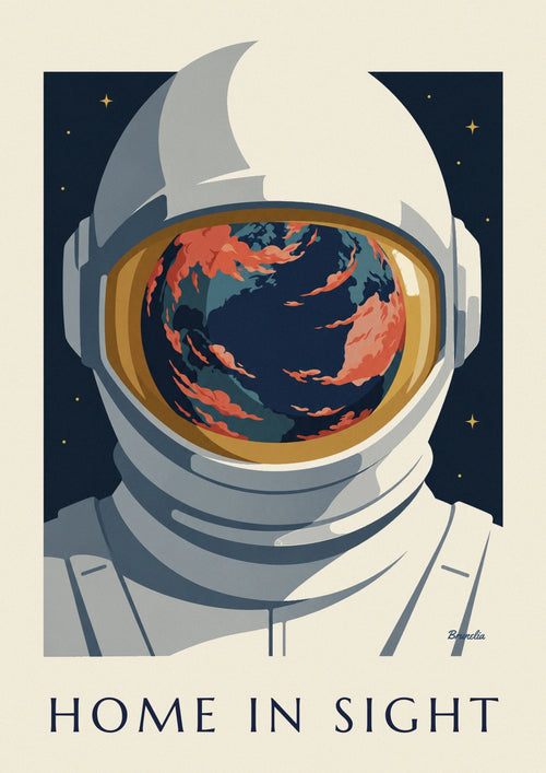 Poster of the Earth reflected in an astronaut’s helmet: the full poster