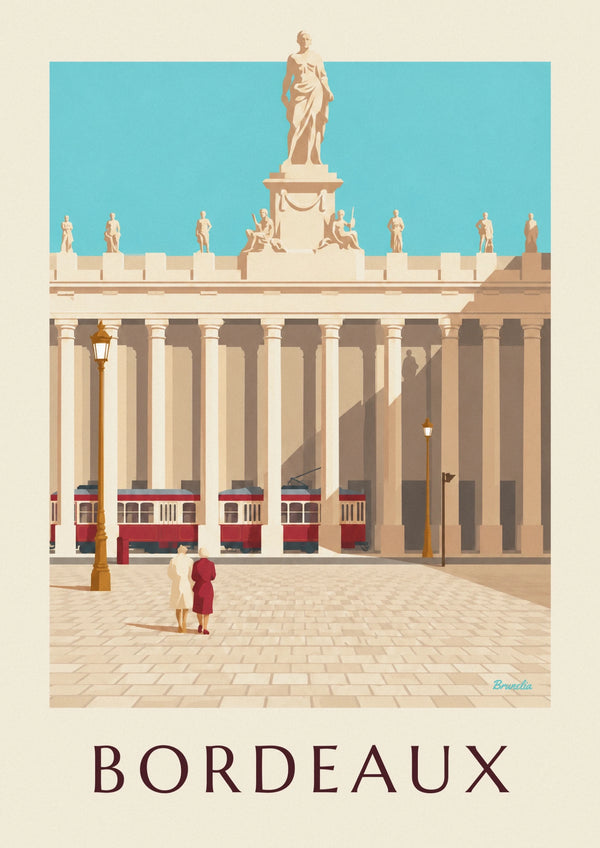 Affiche Grand Théâtre et place de la Comédie à Bordeaux