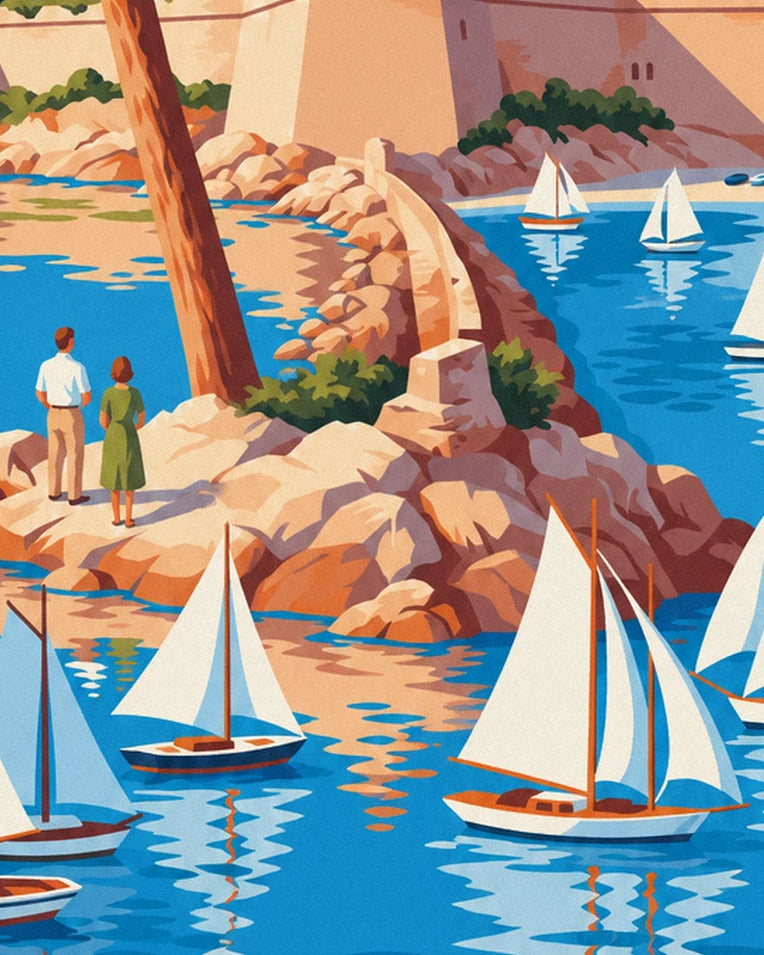 Sainte-Marguerite island and Fort Royal off Cannes poster: close-up detail