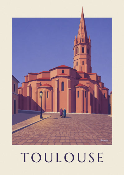 Affiche chevet de la basilique Saint-Sernin de Toulouse : l'affiche entière