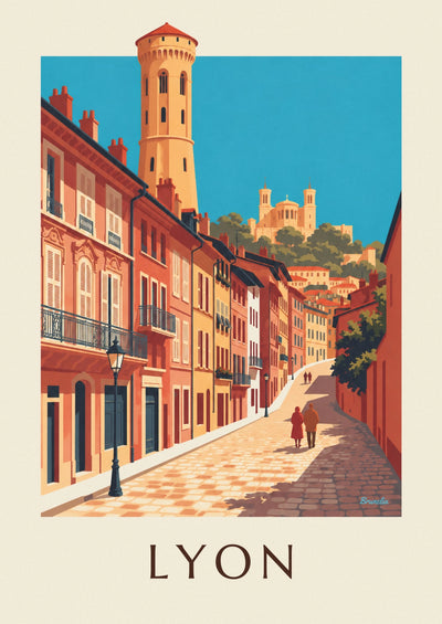 Renaissance facades of Vieux Lyon and Fourvière poster: the full poster