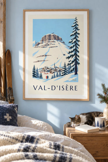 Bellevarde face and Olympic downhill in Val-d’Isère poster : framed on the wall
