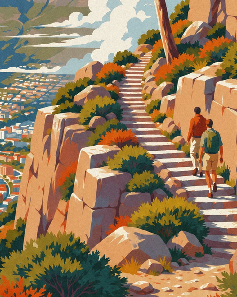 Cape Town Table Mountain hike poster: close-up detail