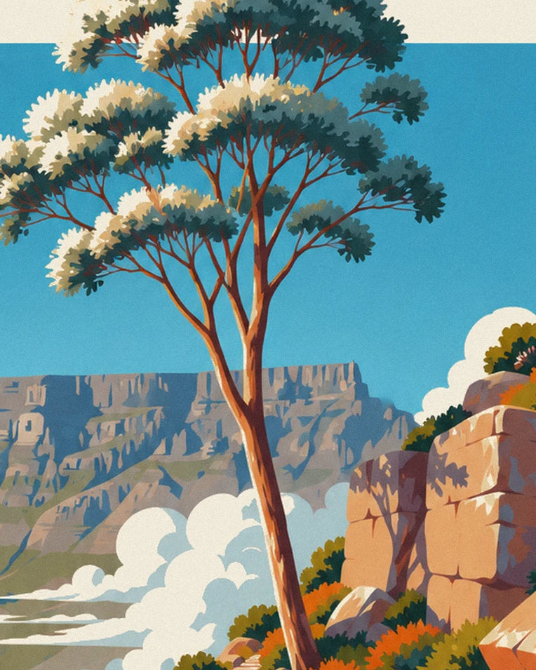 Cape Town Table Mountain hike poster: close-up detail