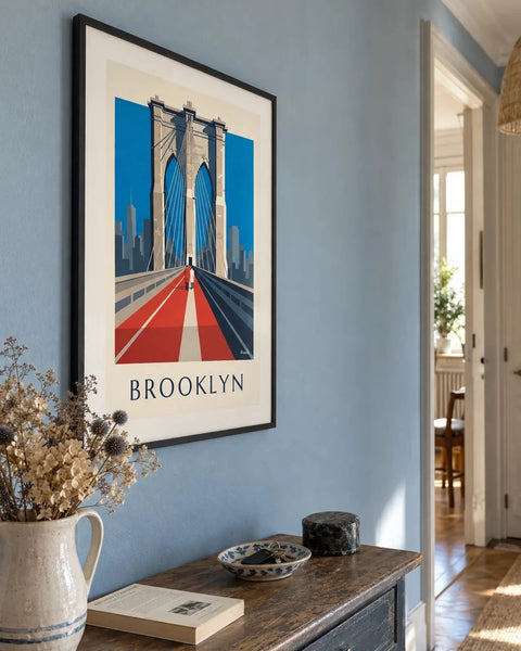 New York posters: collection poster framed in an interior