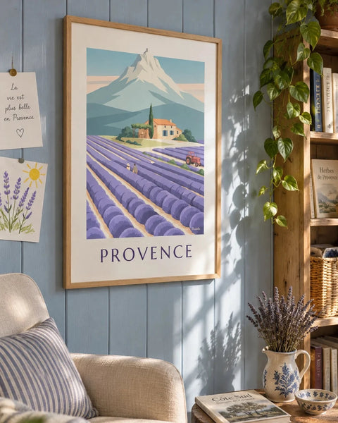 Provence posters: collection poster framed in an interior