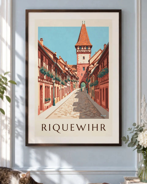 Alsace posters: collection poster framed in an interior