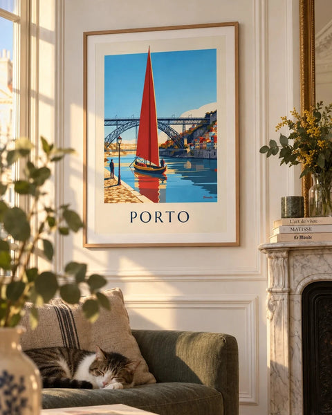 Portugal posters: collection poster framed in an interior