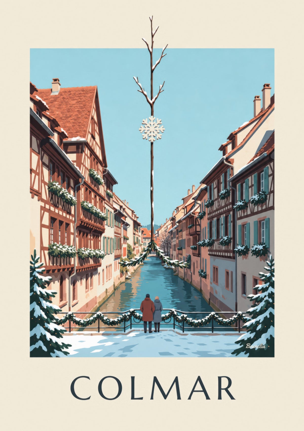 Little Venice in Colmar at Christmas print