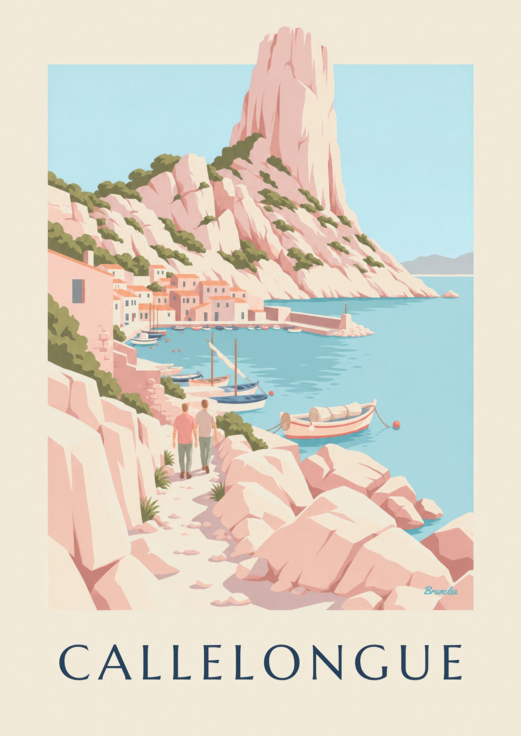 Affiche Callelongue, petit port des calanques: close-up detail