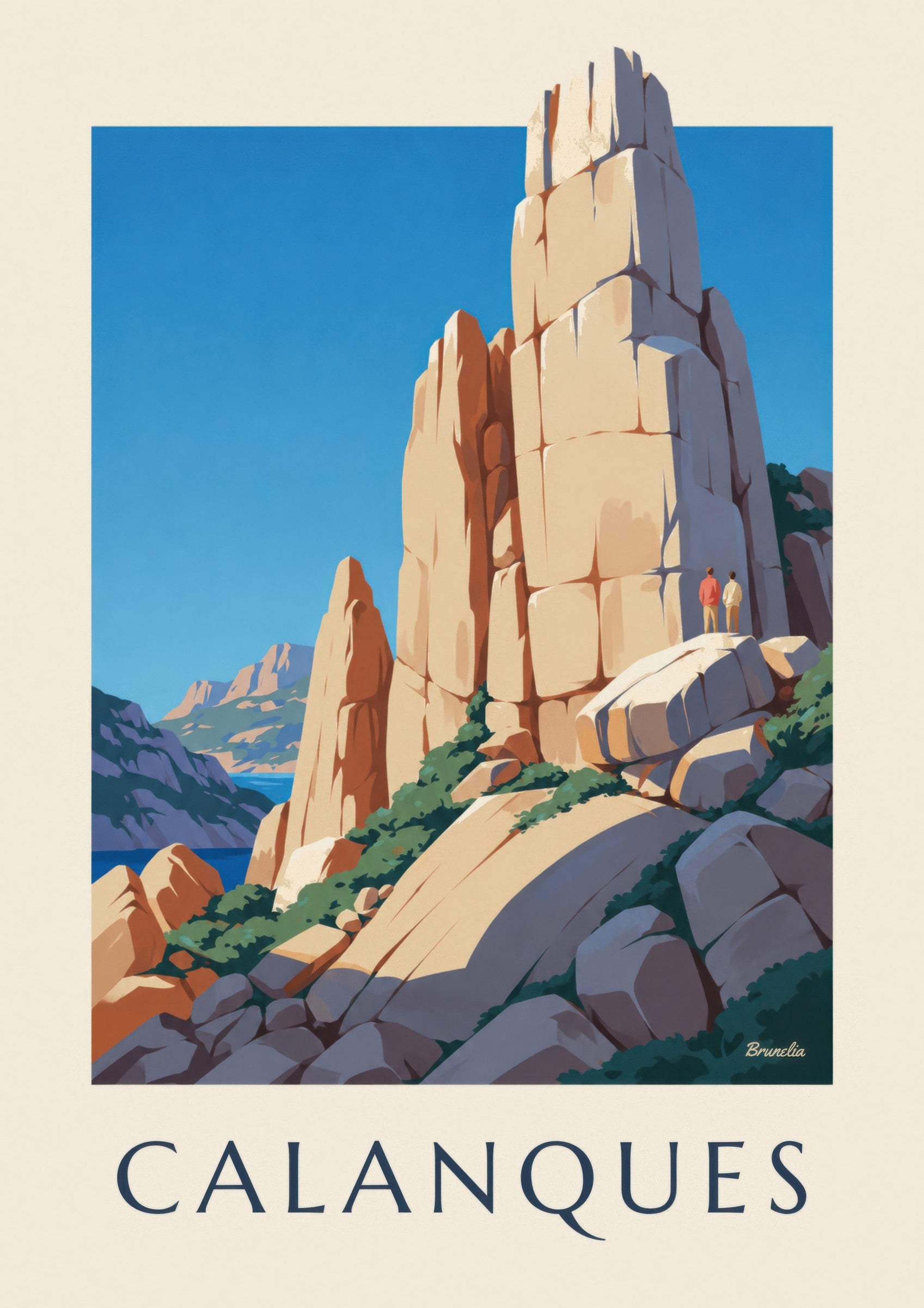 Affiche Grande Candelle, calanques de Sugiton: close-up detail