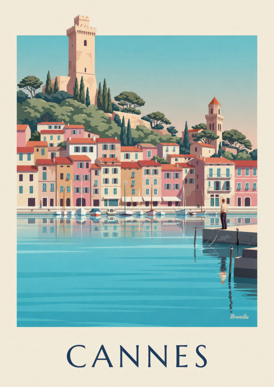 Affiche Vieux-Port de Cannes et Le Suquet