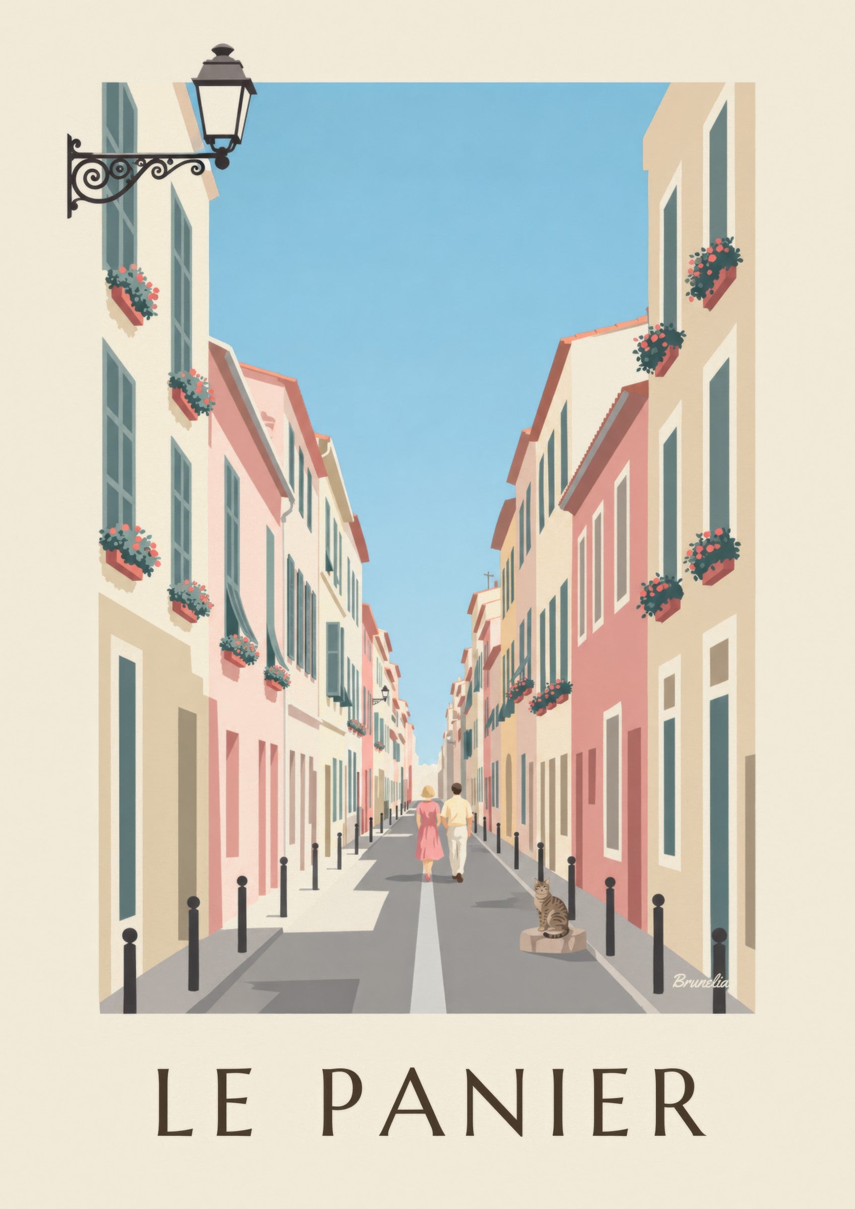 Rue du Petit-Puits in Le Panier, Marseille poster: close-up detail