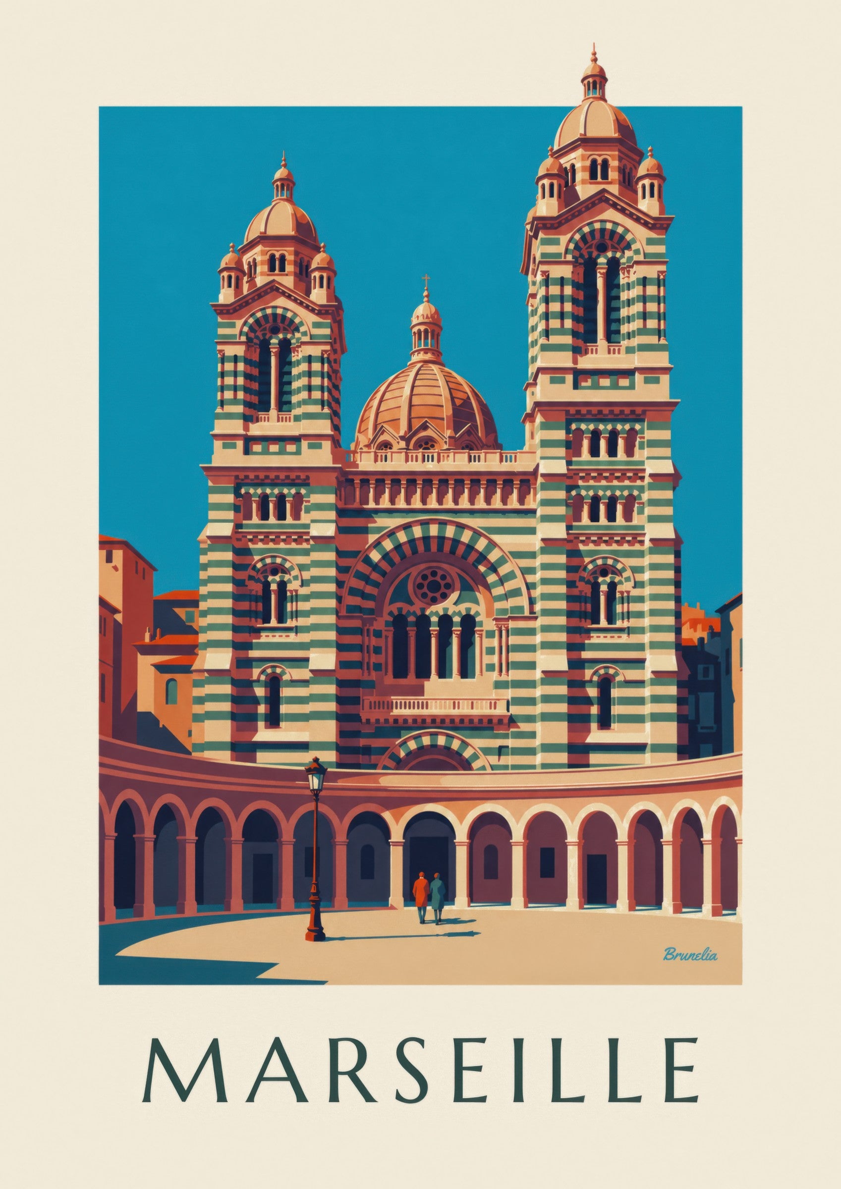 Affiche cathédrale de la Major à Marseille: close-up detail