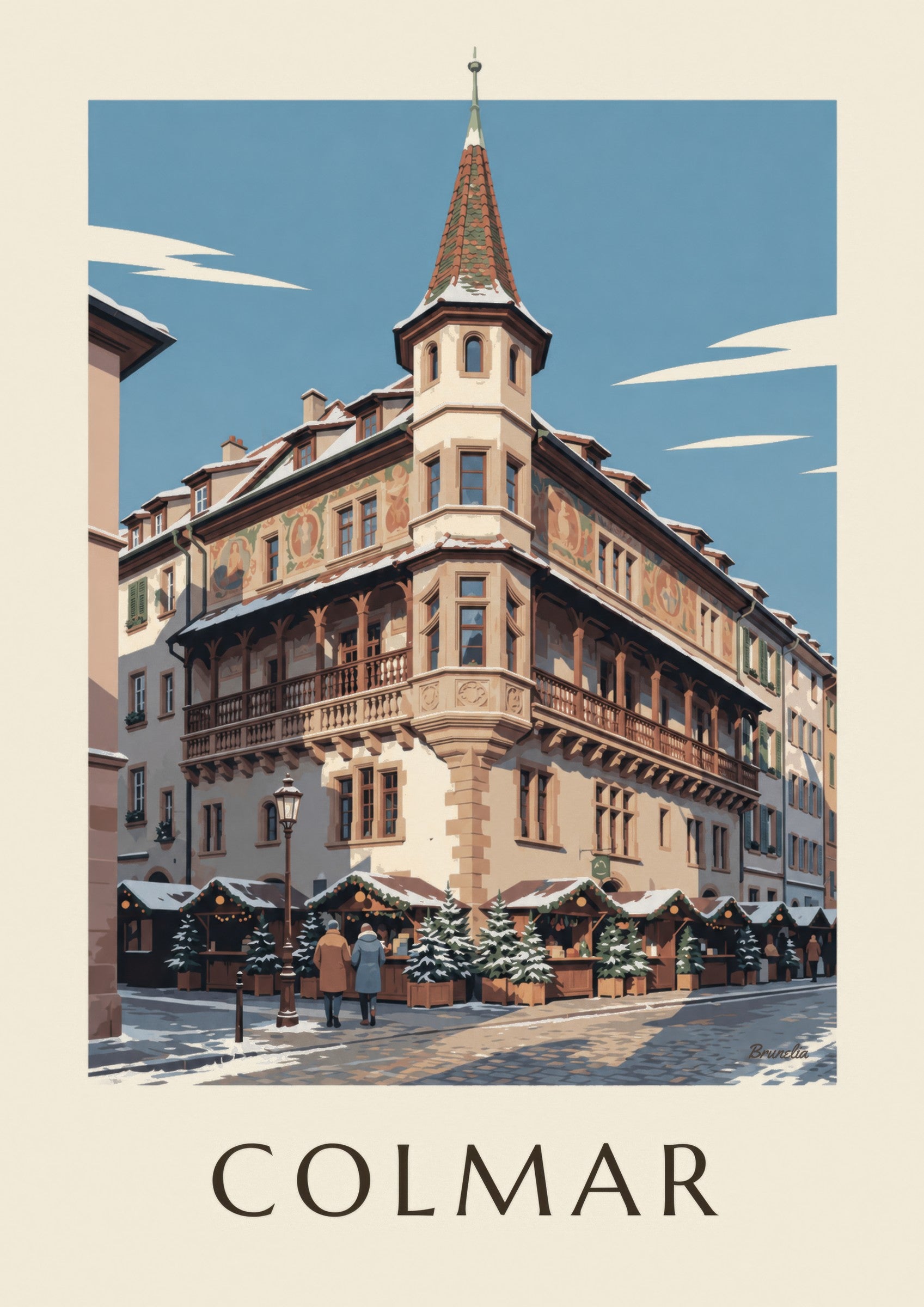 Maison Pfister in Colmar at Christmas Poster: close-up detail
