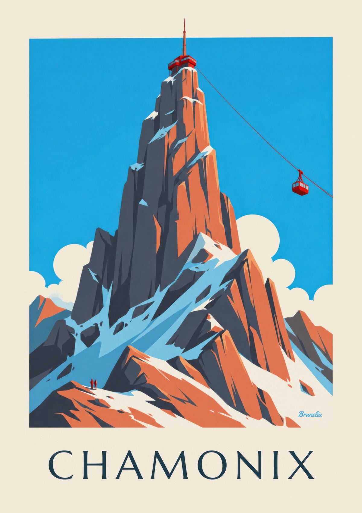Chamonix, Aiguille du Midi and Cable Car Poster
