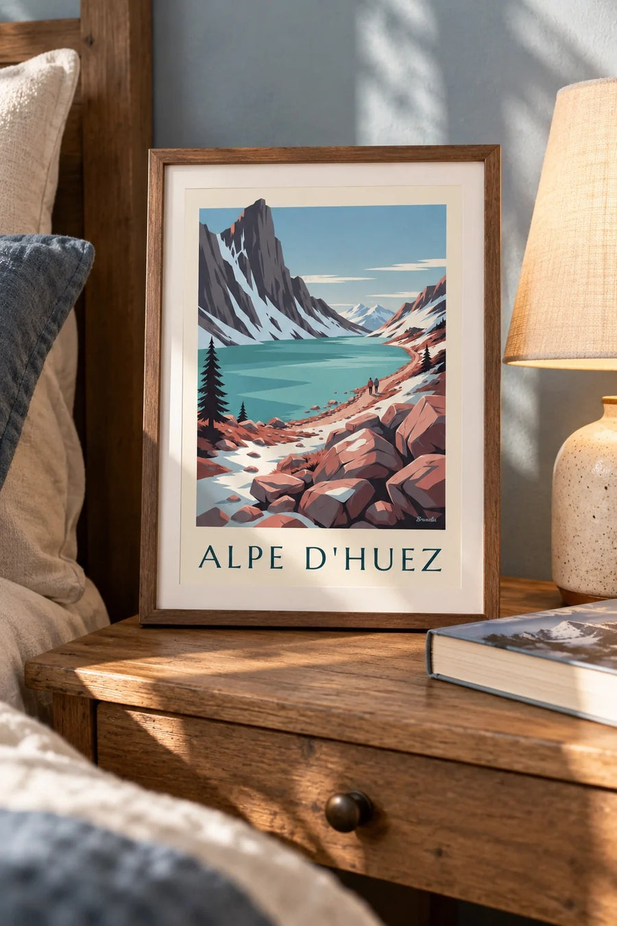 Affiche Lac Blanc dans les Grandes Rousses : petit format A4 encadré