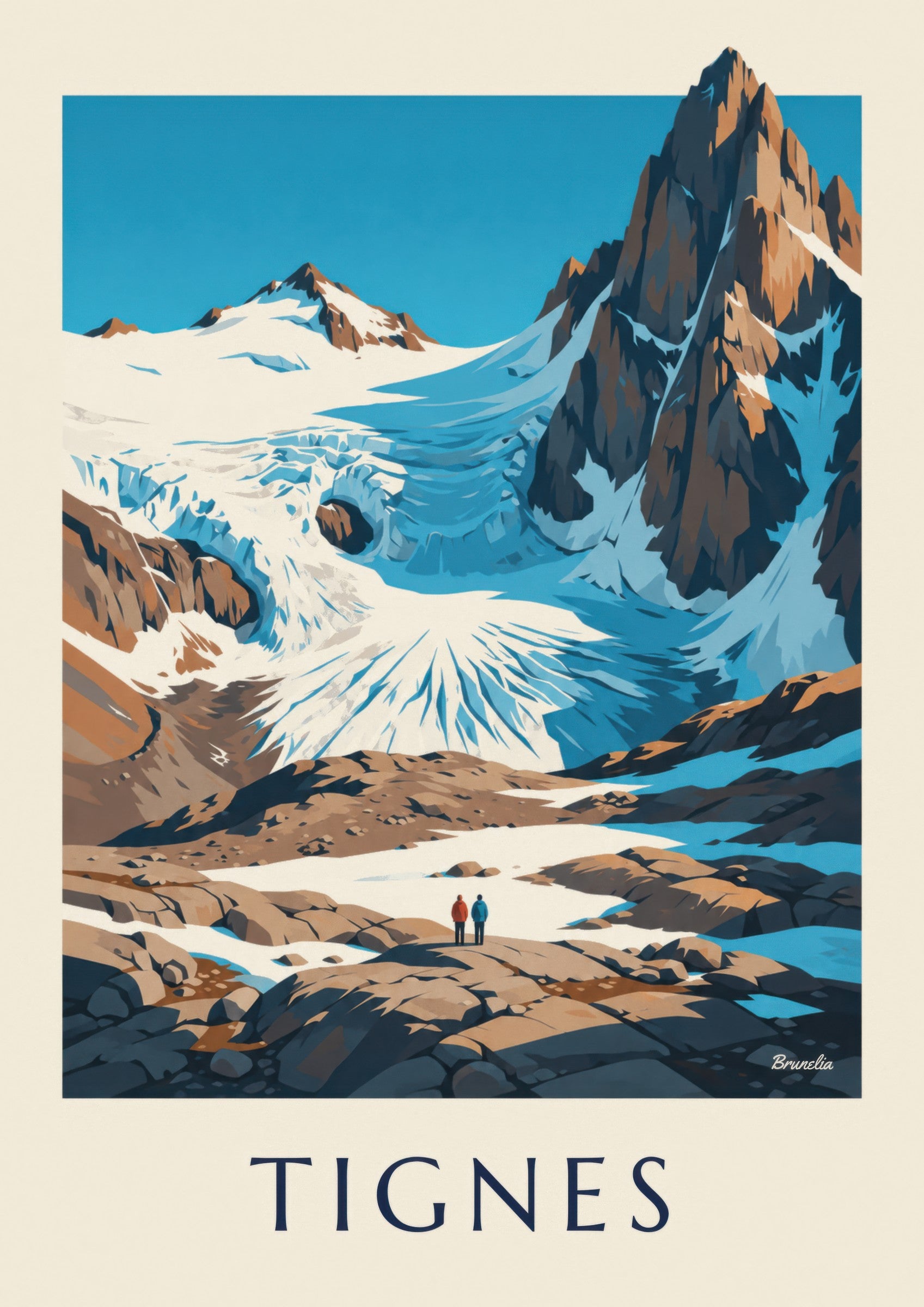 Tignes, Grande Motte and Grande Casse summer poster: close-up detail