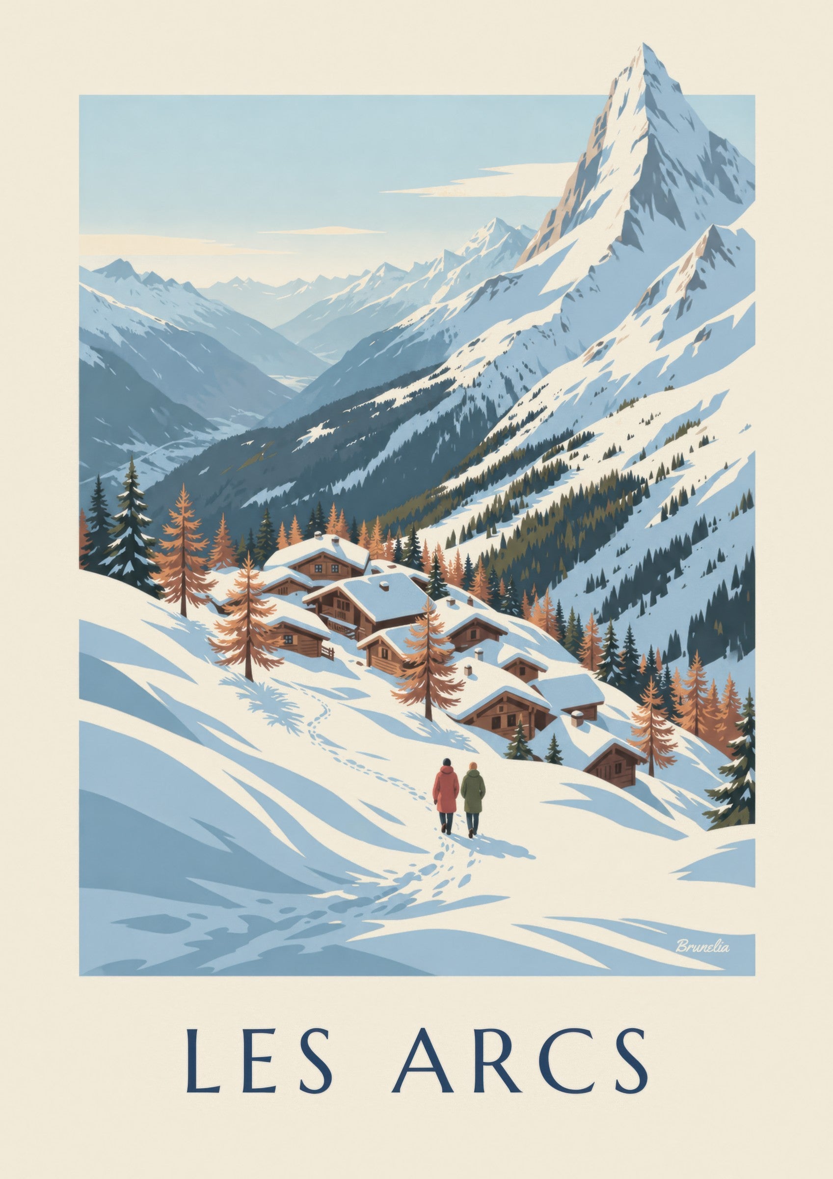 Les Arcs, panorama over the Tarentaise poster: close-up detail