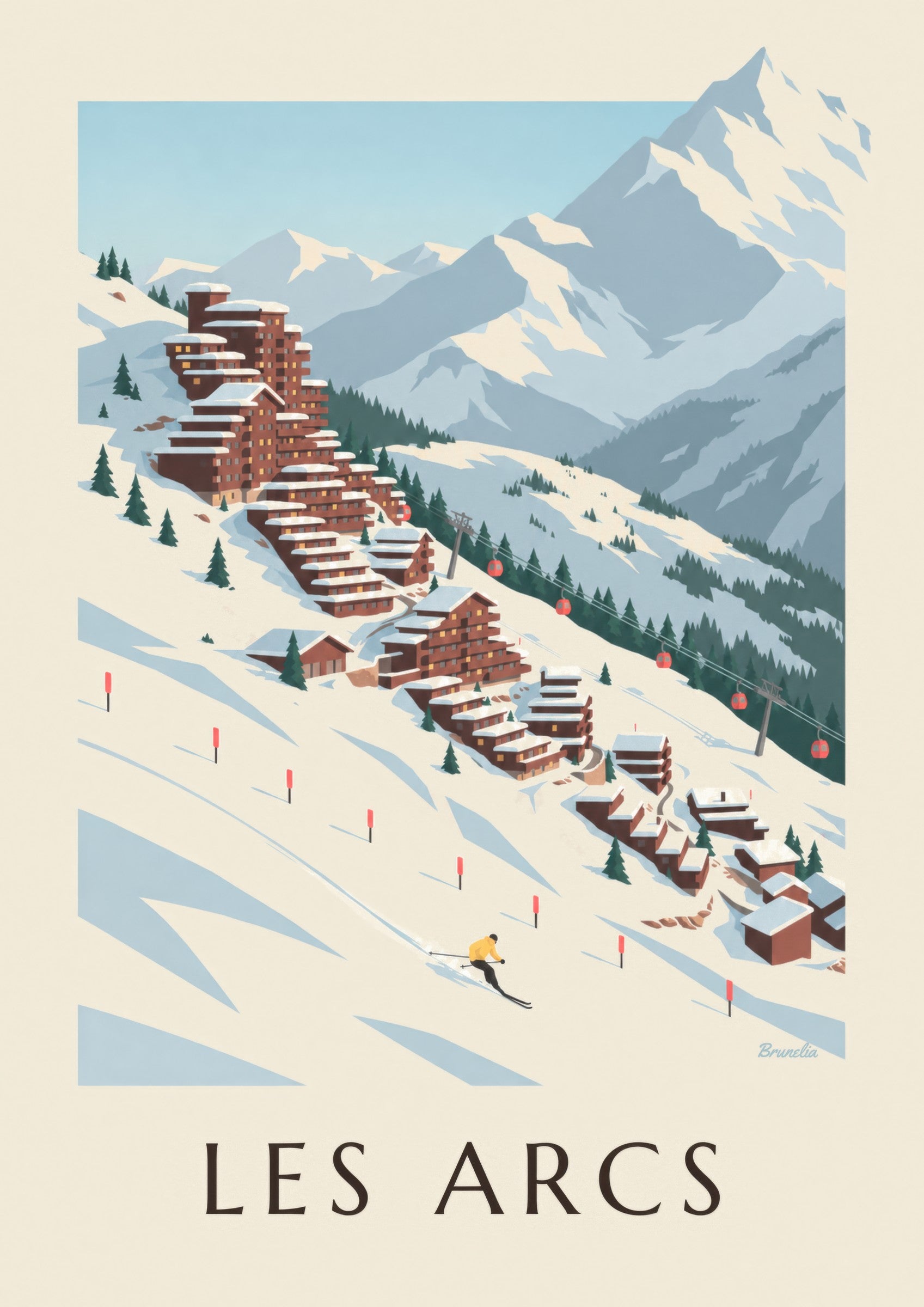 Les Arcs, tiered Arc 2000 poster: close-up detail