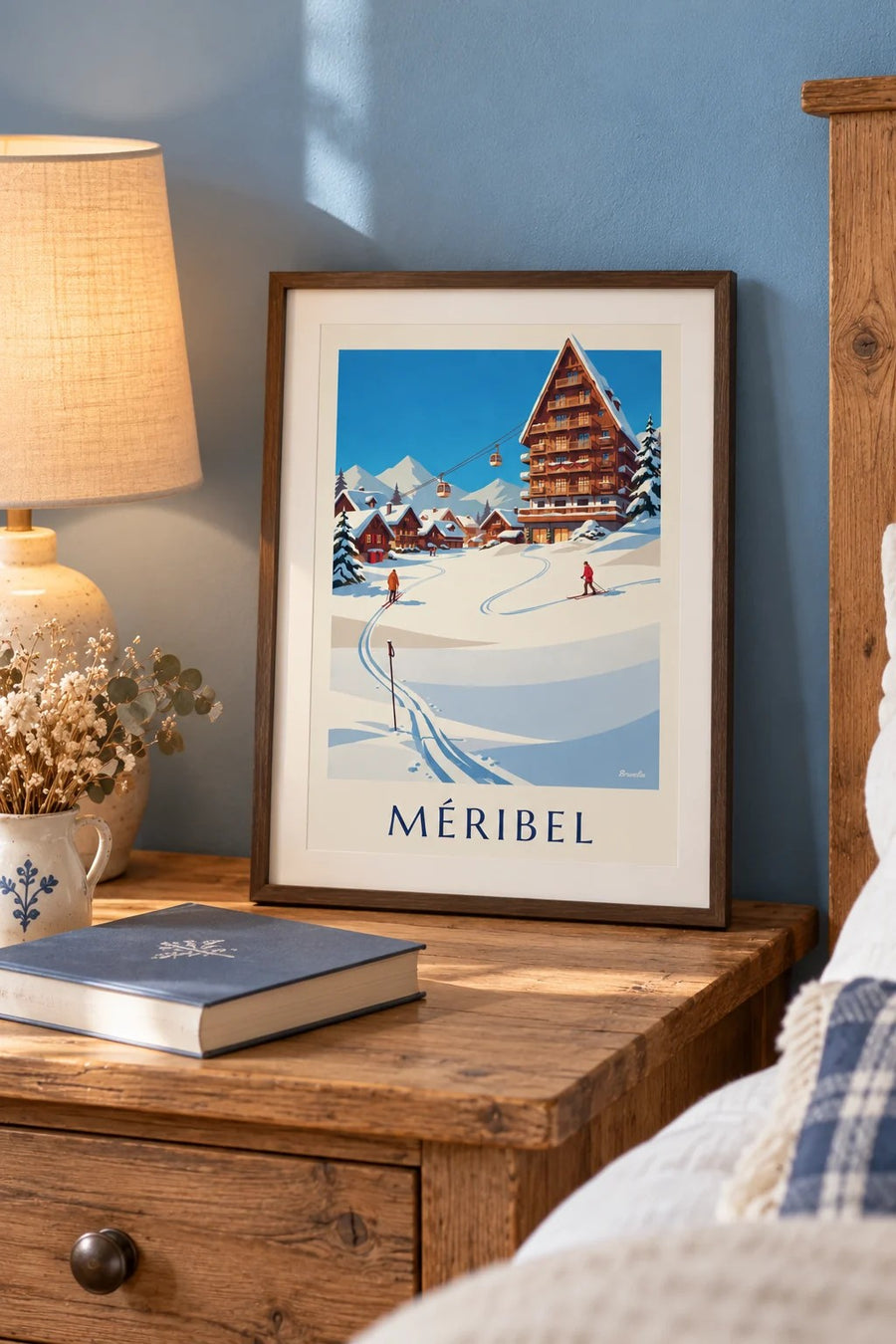 Affiche Méribel Mottaret au soleil : petit format A4 encadré