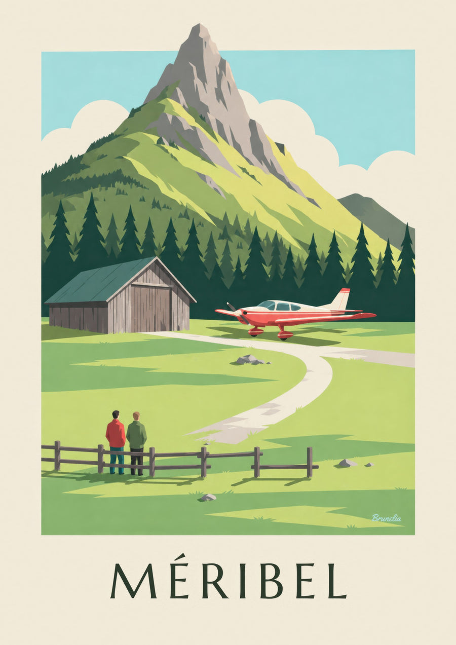 Méribel, small plane at the airfield poster