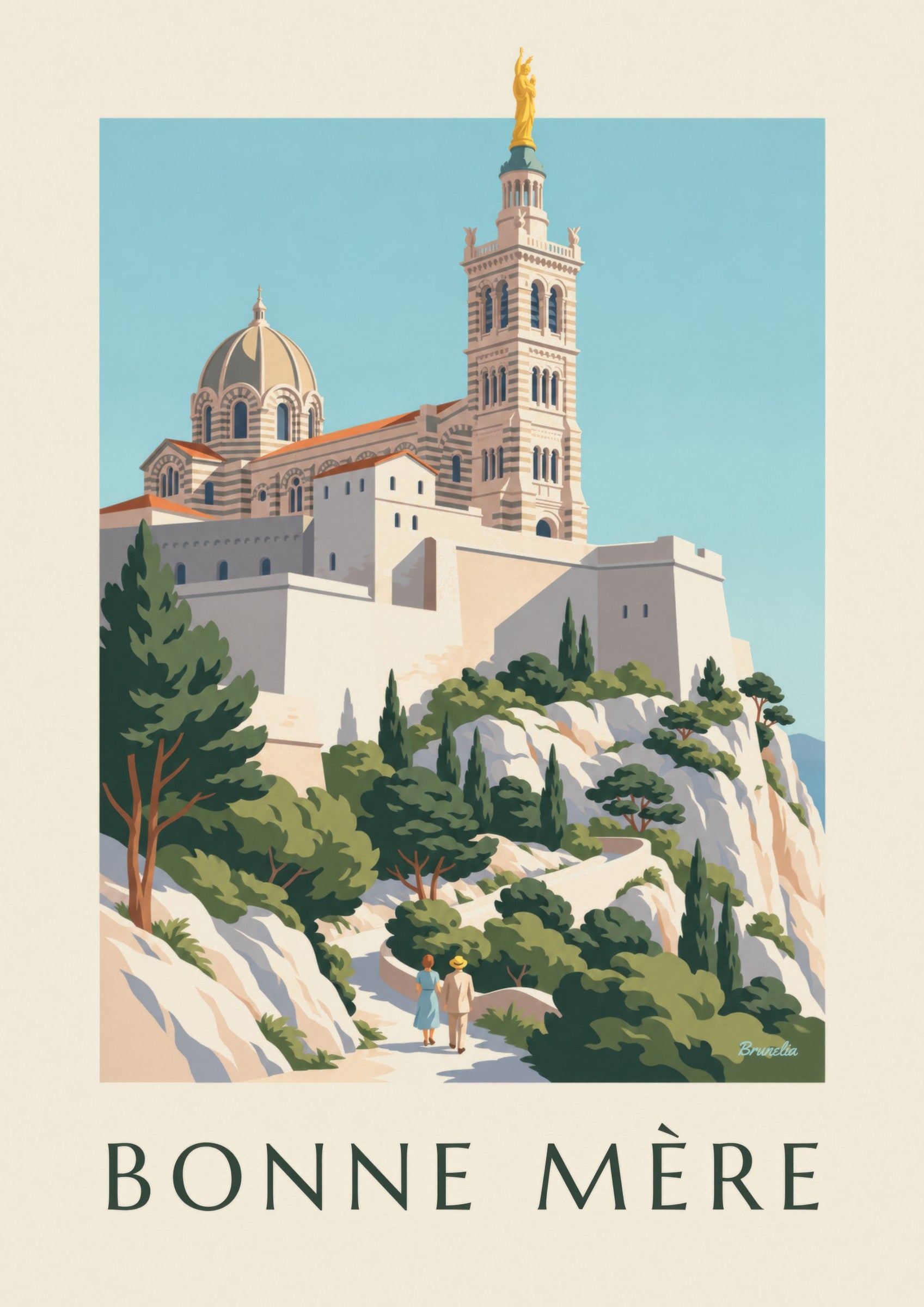 Affiche basilique Notre-Dame-de-la-Garde: close-up detail