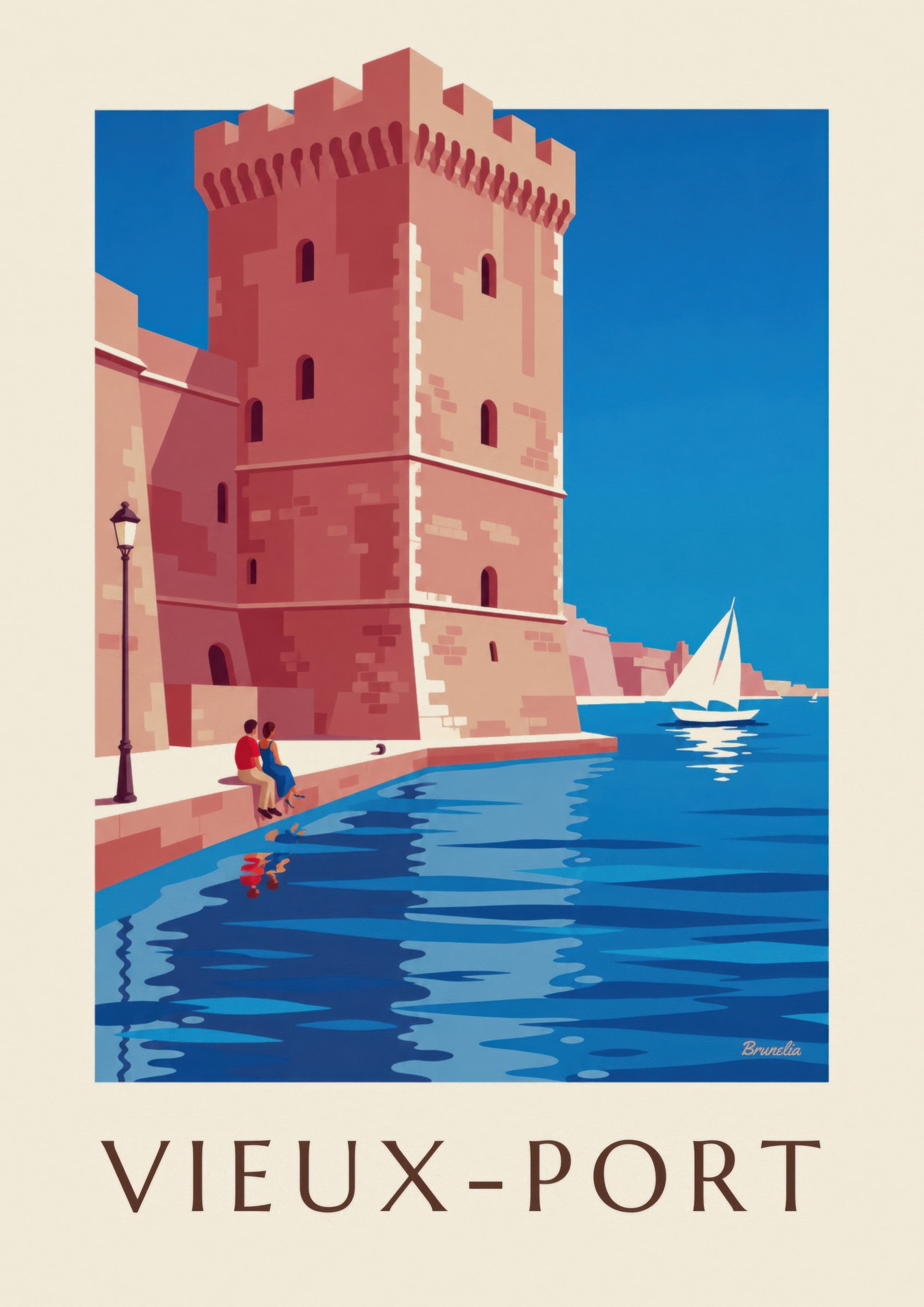 Affiche Tour du Roi René à Marseille: close-up detail