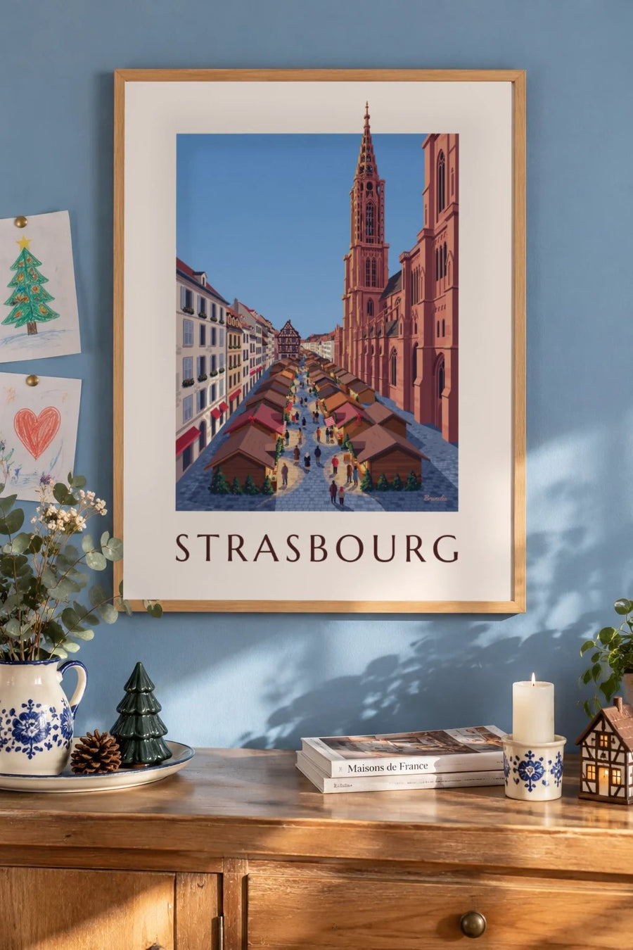 Christmas Market in Strasbourg Poster : framed on the wall