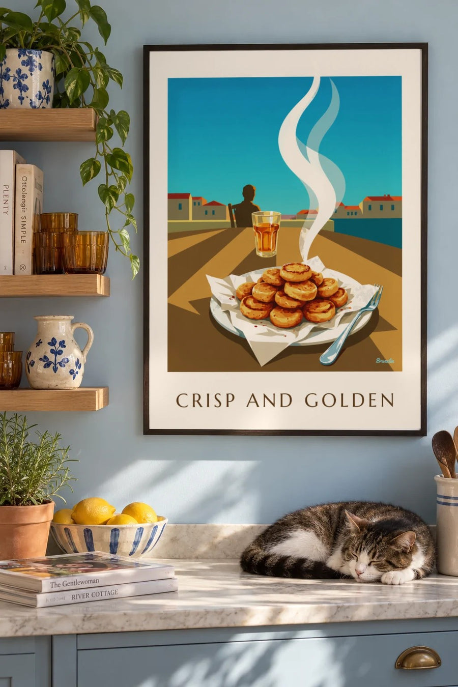 Affiche Panisses dorées de Marseille : encadrée au mur