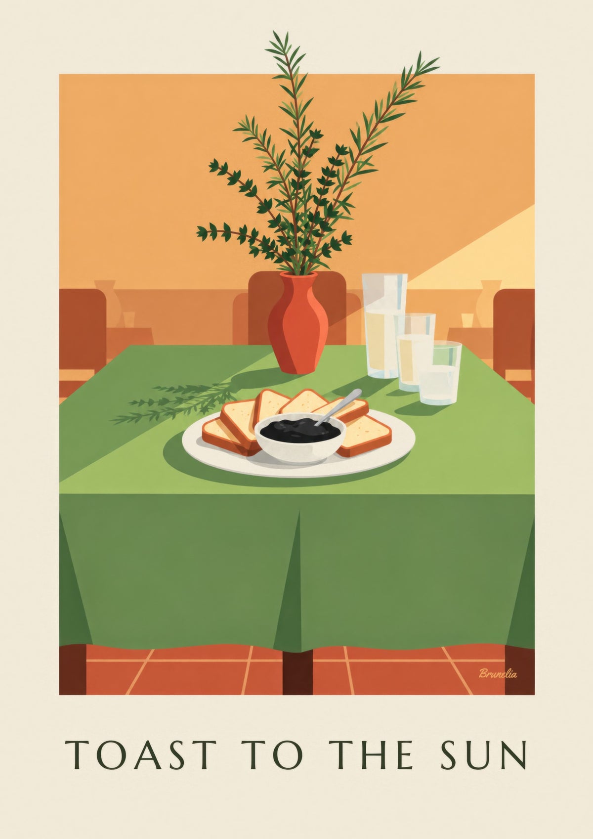 Affiche tapenade noire et toasts pour l'apéritif