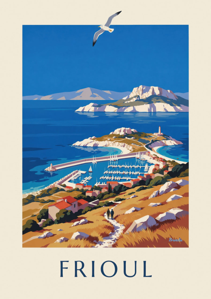 Frioul Islands harbor poster in Marseille