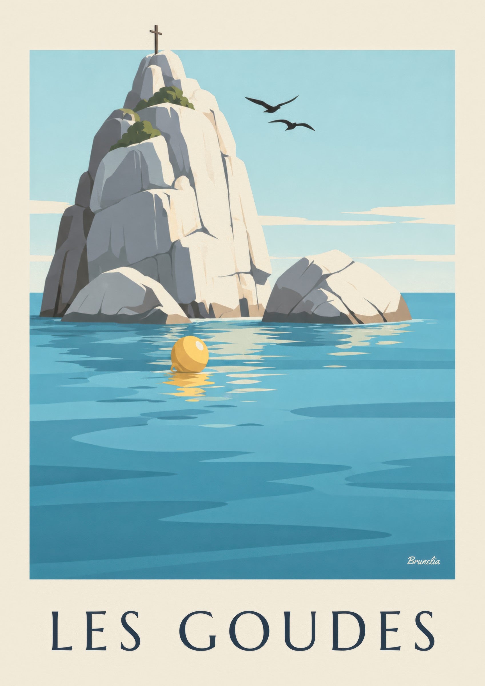 Tiboulen de Maïre islet and cross poster: close-up detail
