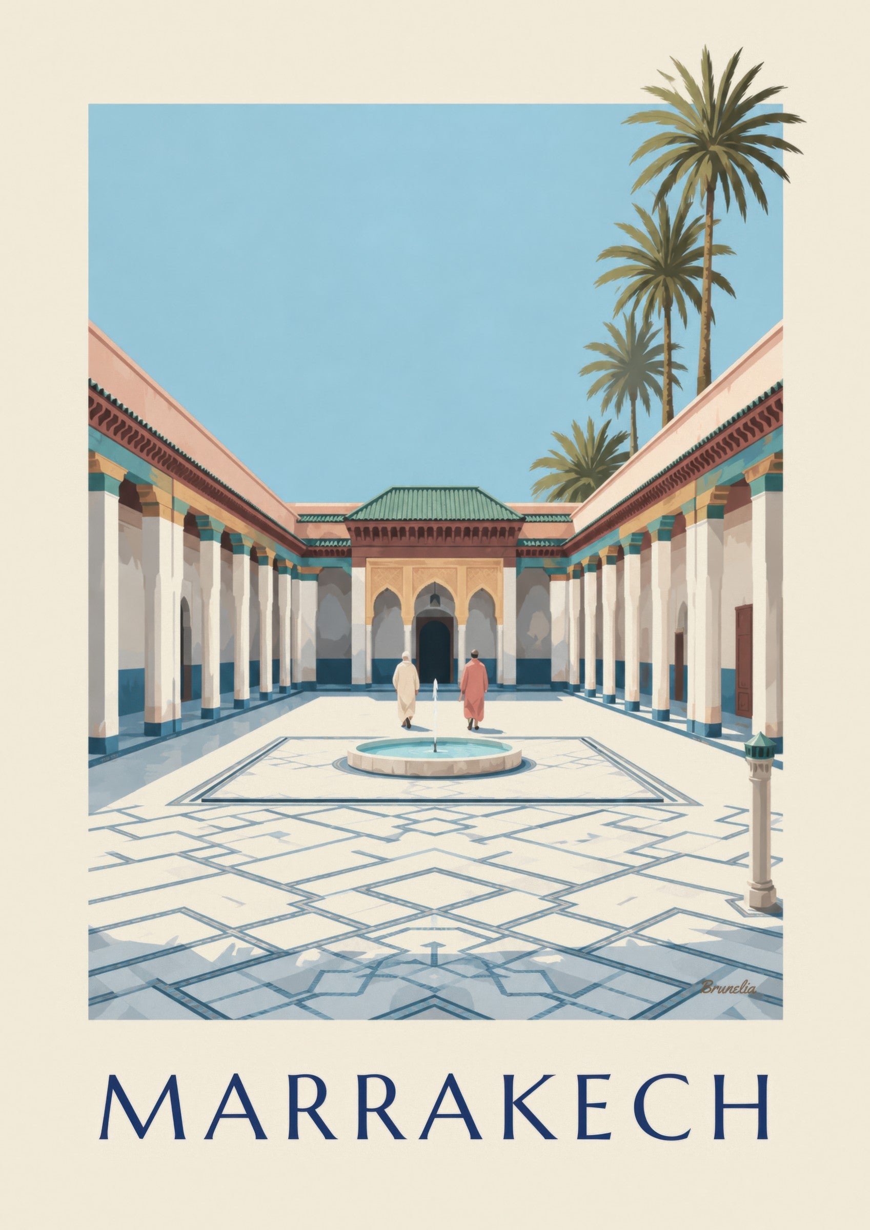 Bahia Palace Marrakech poster: close-up detail