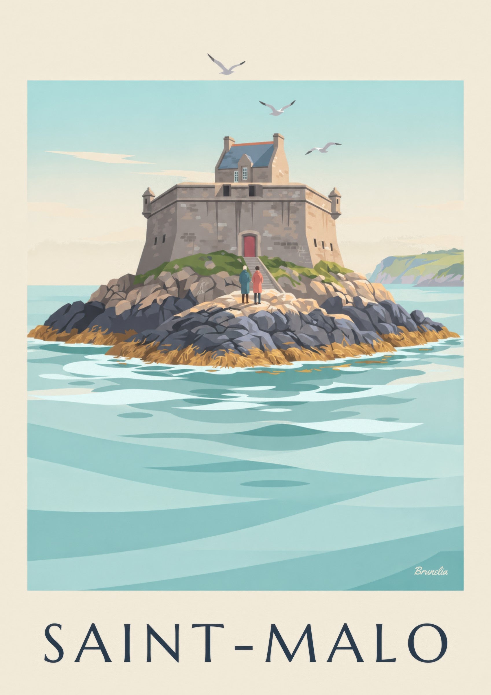 Fort du Petit Bé Saint-Malo poster: close-up detail