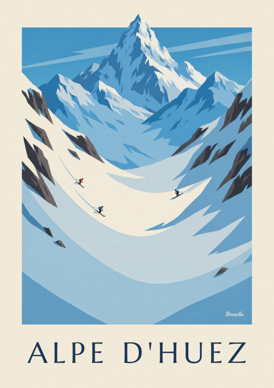 Alpe d'Huez Sarenne glacier and Écrins poster