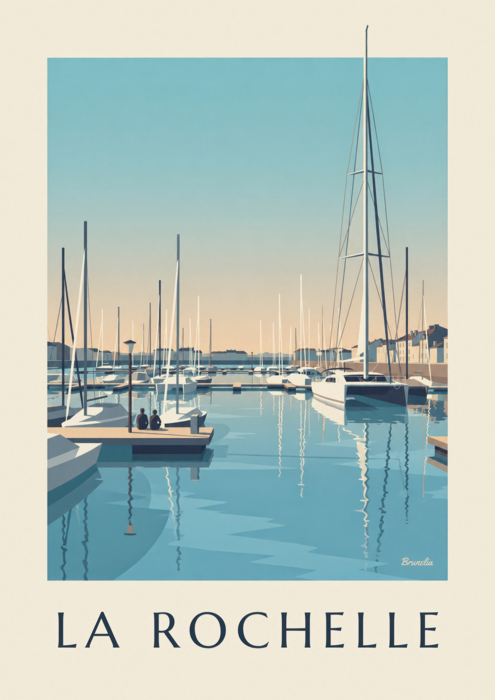 Les Minimes marina in La Rochelle poster: close-up detail