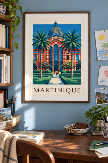 Schœlcher Library in Fort-de-France, Martinique poster : framed on the wall