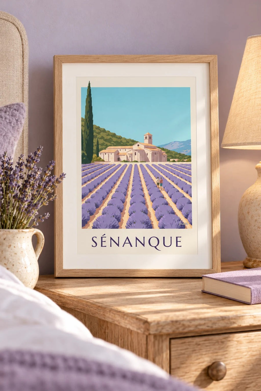 Sénanque Abbey and lavender poster : small A4 size, framed
