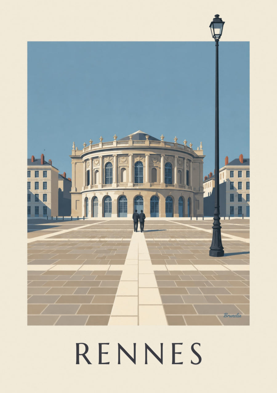 Rennes opera house rotunda on Place de la Mairie poster
