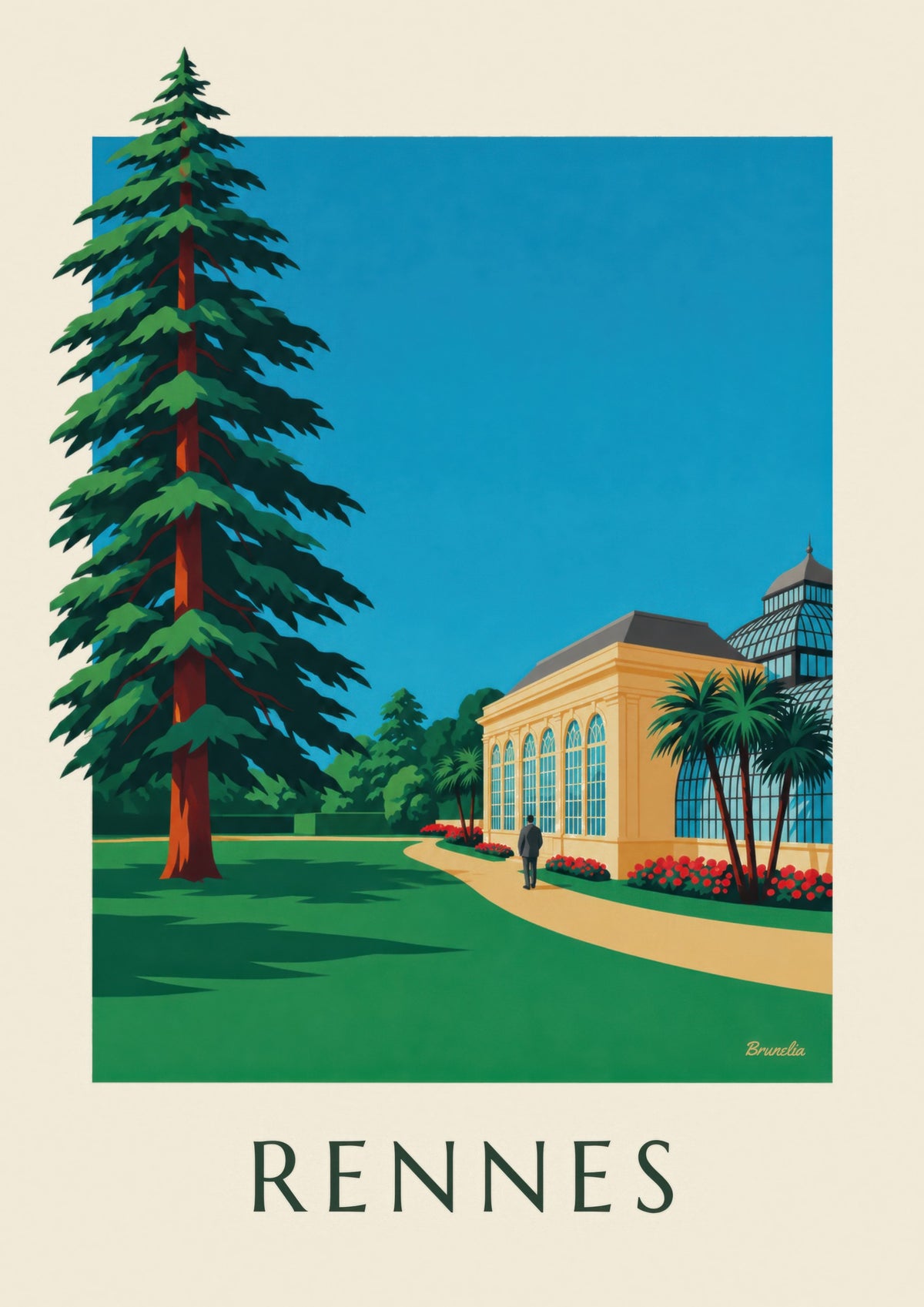 Rennes Thabor Park and orangery poster