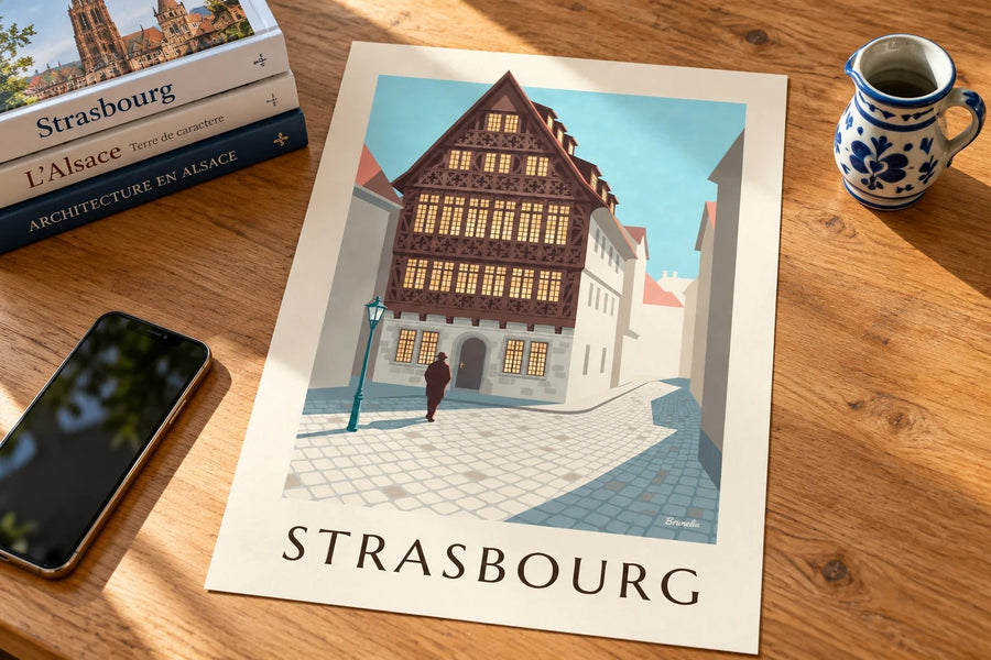 Maison Kammerzell in Strasbourg poster : standing on a table