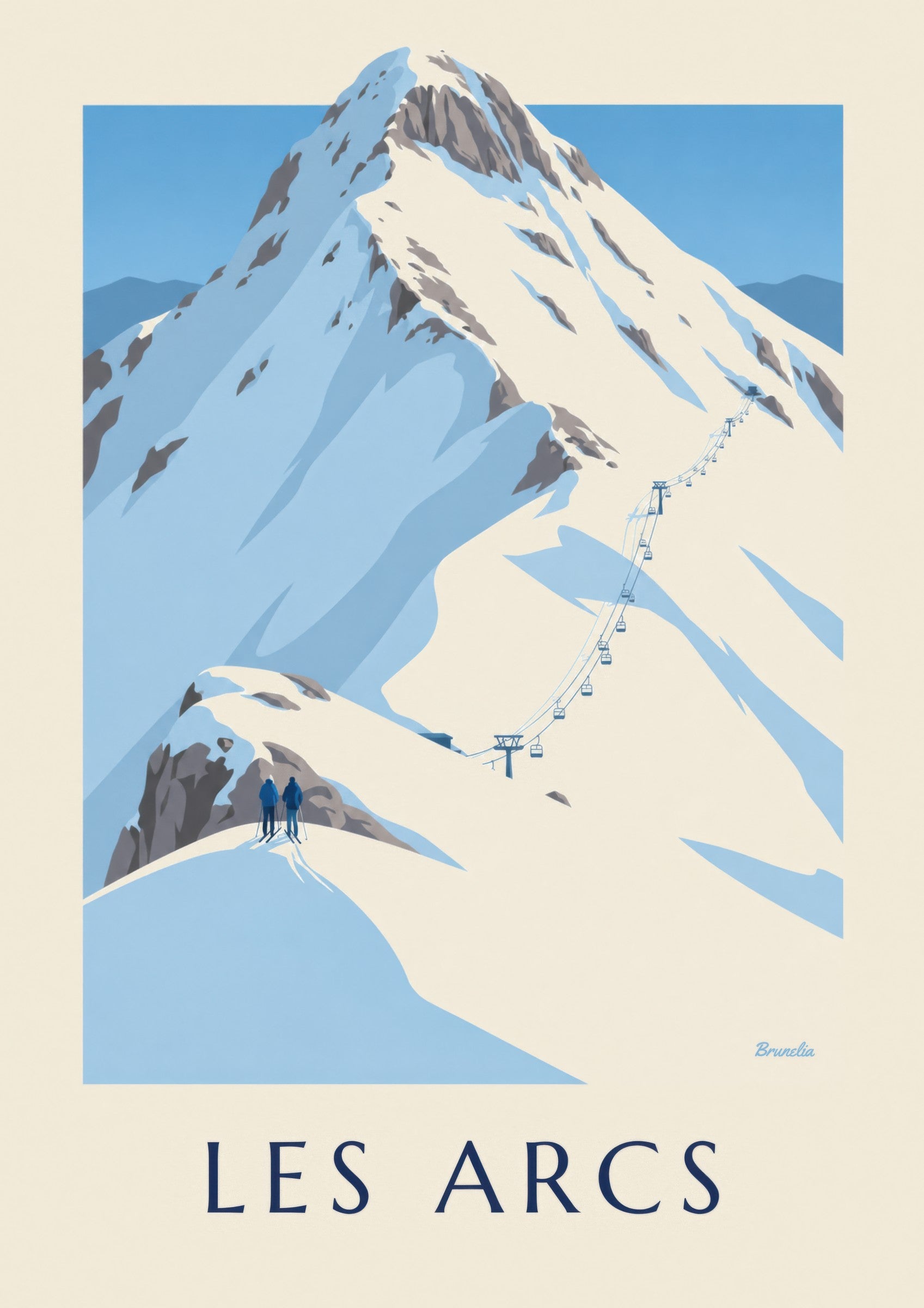 Les Arcs, snowy mountain poster | Brunelia: close-up detail