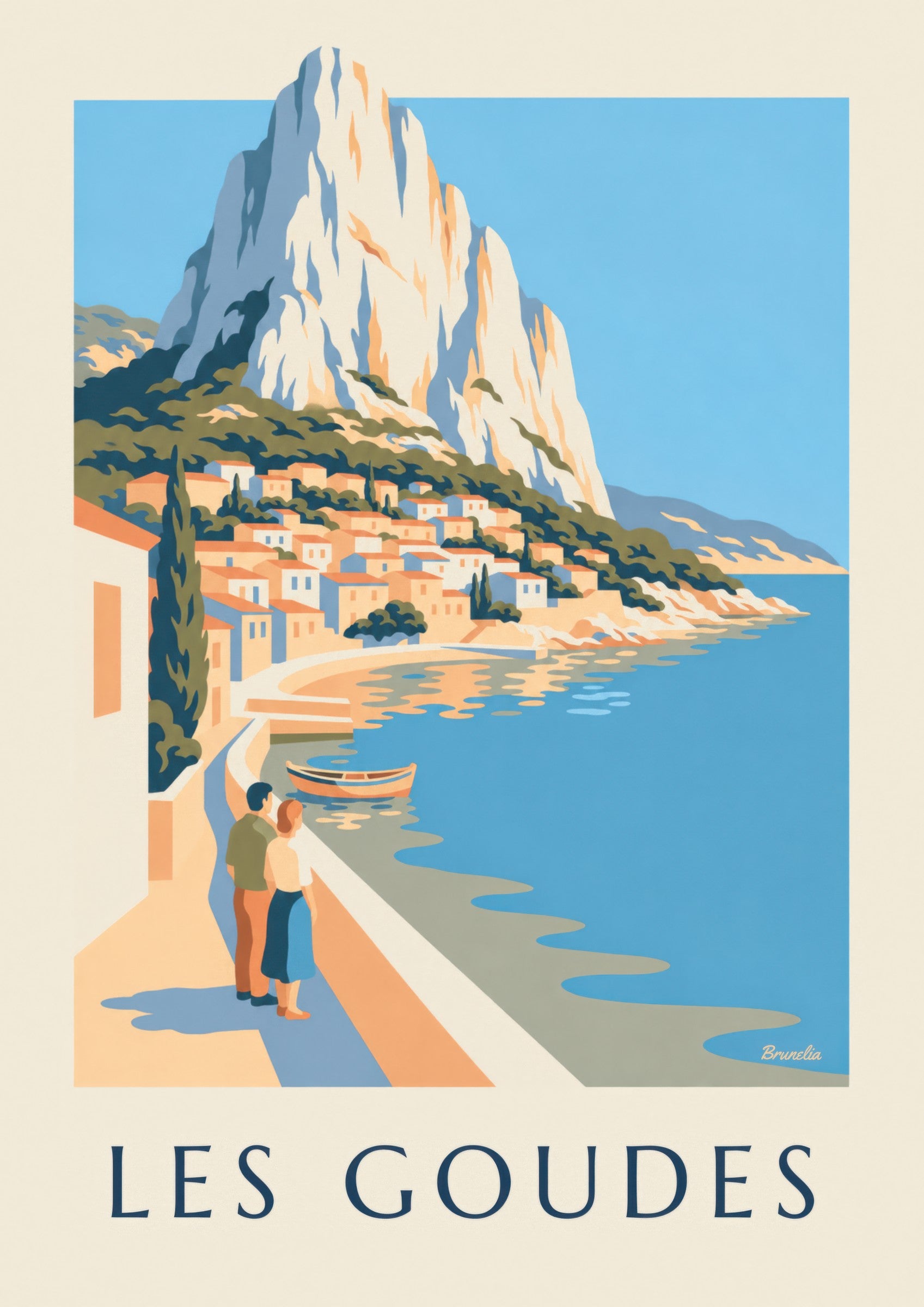 Affiche Les Goudes vue de la mer: close-up detail