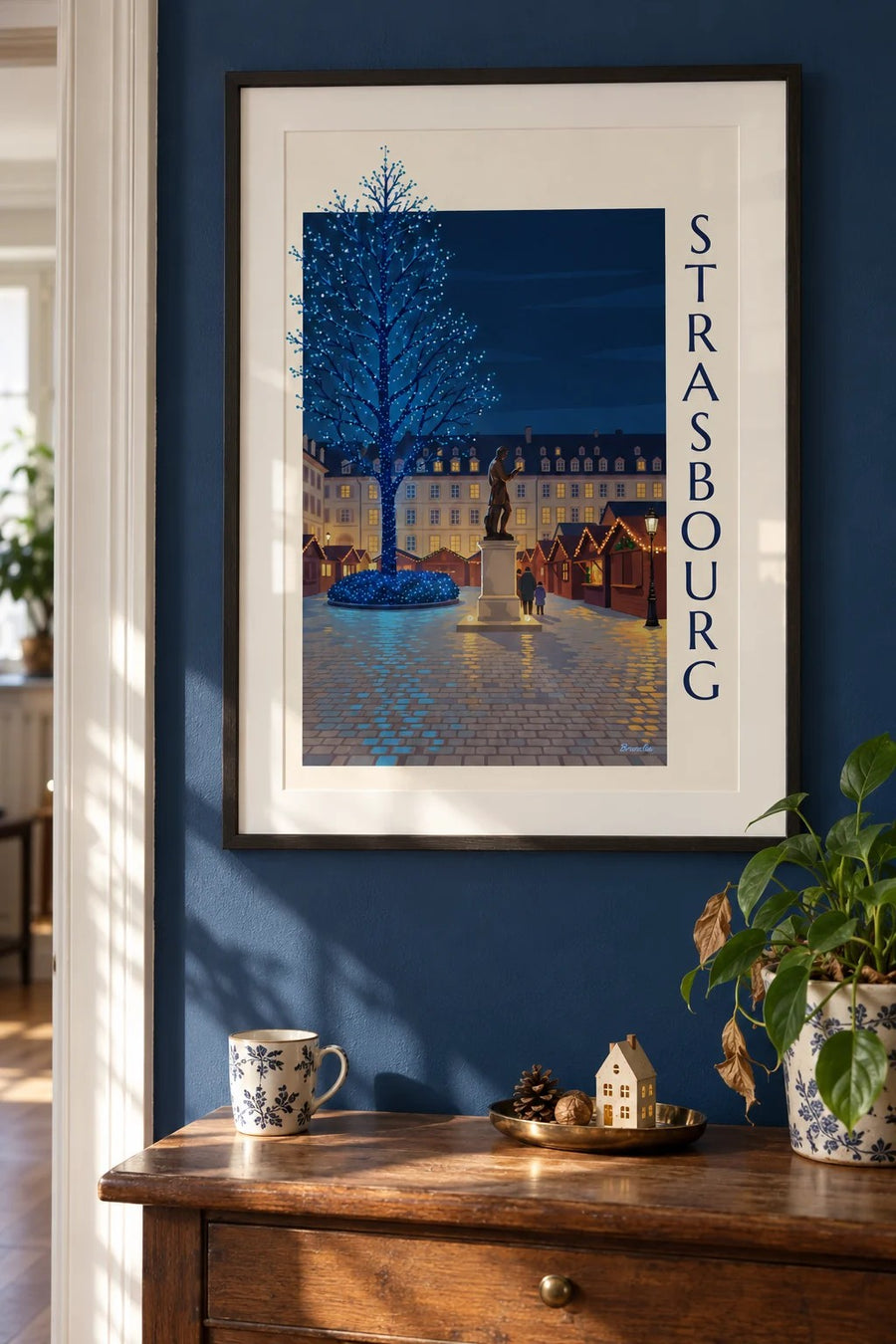 Strasbourg Christmas at Place Gutenberg poster : framed on the wall
