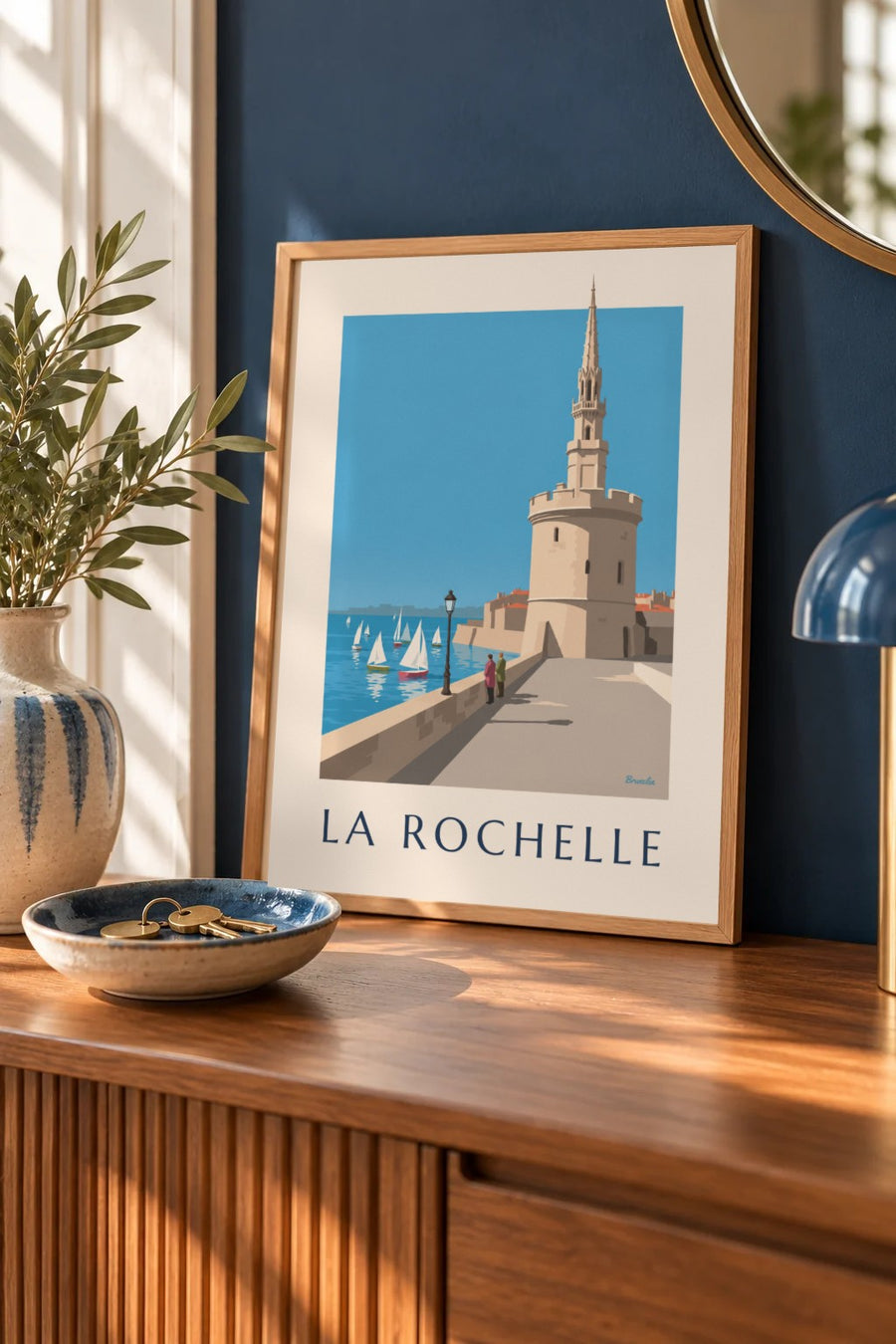 Lantern Tower in La Rochelle Poster : small A4 size, framed