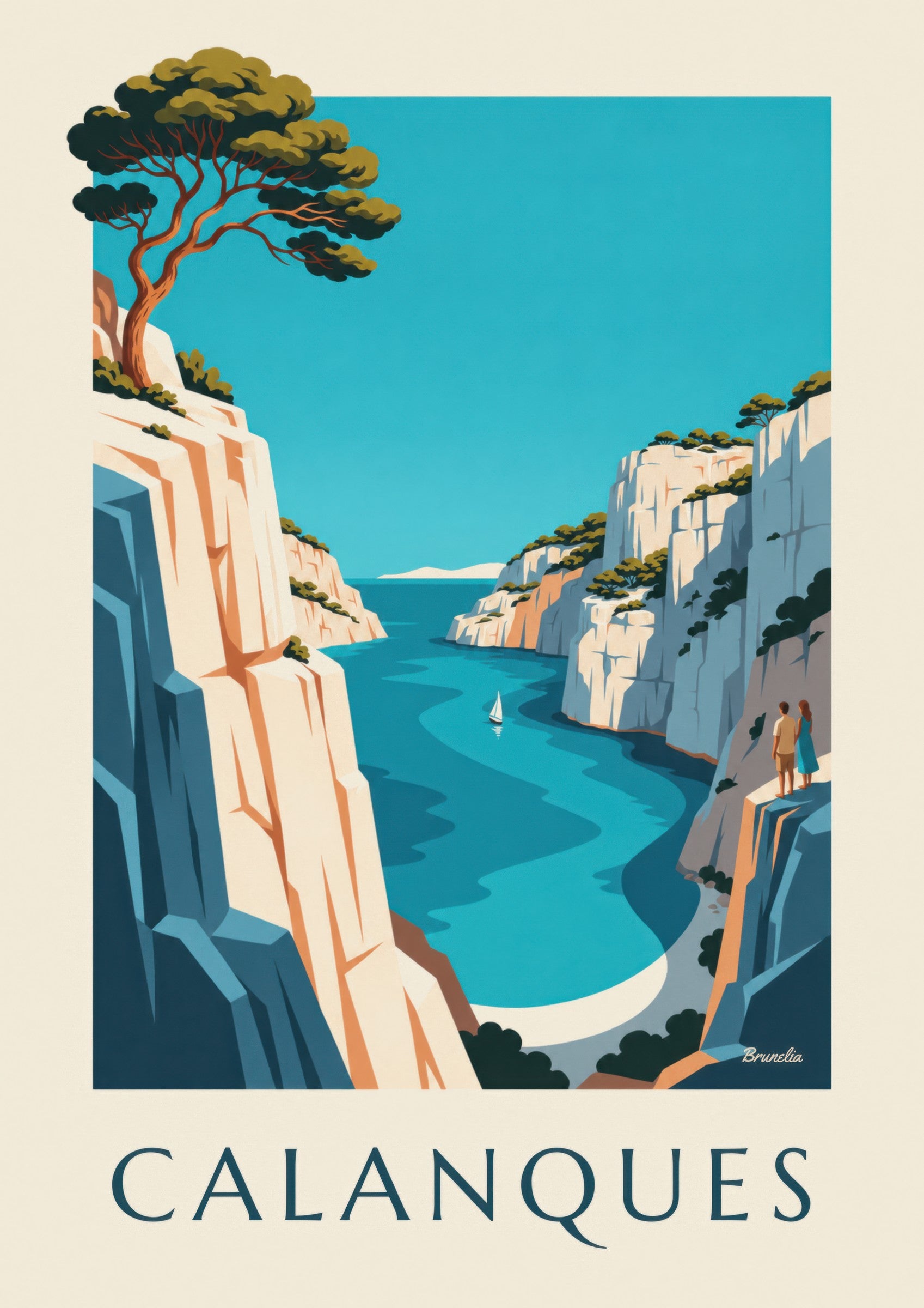 En-Vau Calanque in Marseille Poster: close-up detail