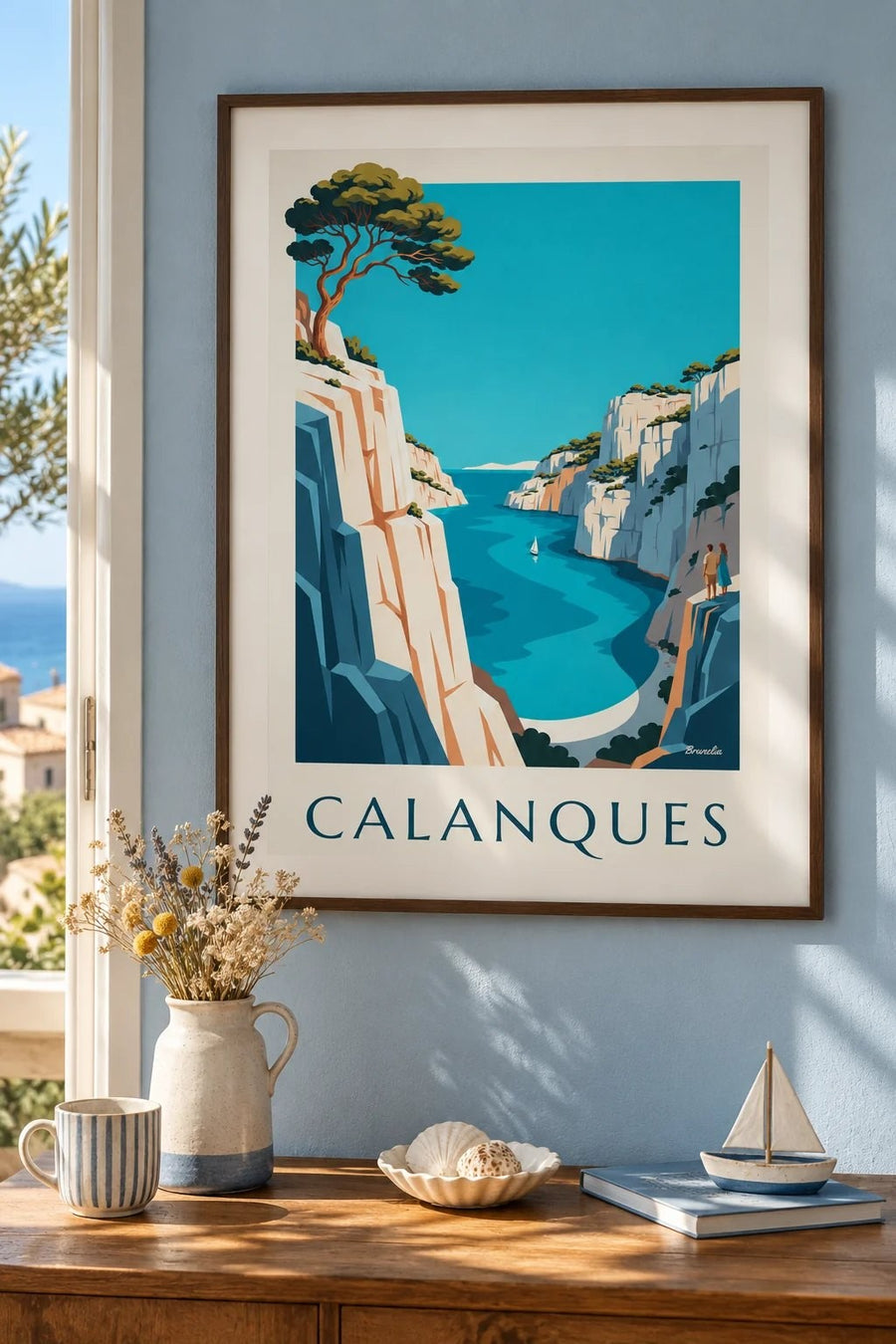 En-Vau Calanque in Marseille Poster : framed on the wall